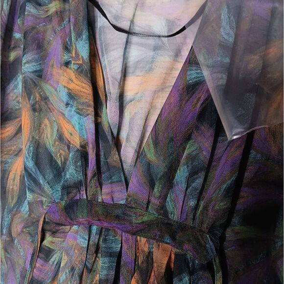 H&M Womens Cardigan Island leaf prin Sheer Cover-up Size 6 - Picture 5 of 12